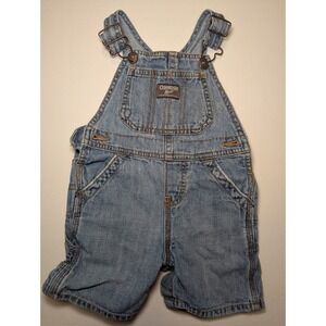 OshKosh B'Gosh 2011 Vestbak Denim Overalls Shortalls Light Wash Carpenter 18 Mos